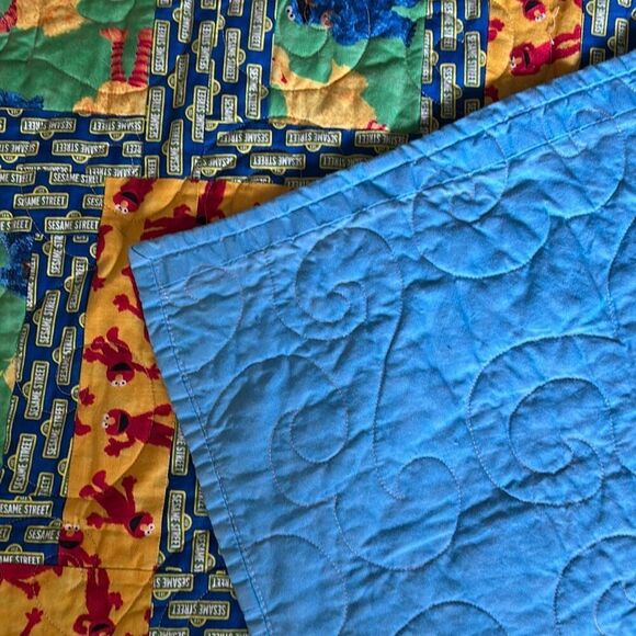 Sesame Street Handmade Quilt Elmo Big Bird Cookie Monster - Picture 7 of 9